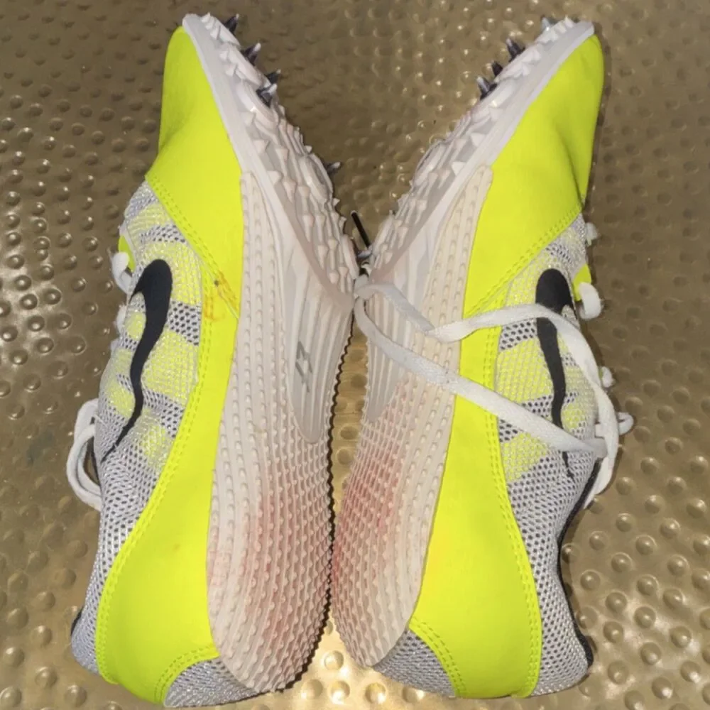 Nike Rival S Track Running Spikes Yellow White Athletic Shoes size 10